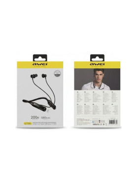 Awei G75BL In-ear Bluetooth Handsfree Ακουστικά με Αντοχή στον Ιδρώτα Μαύρα