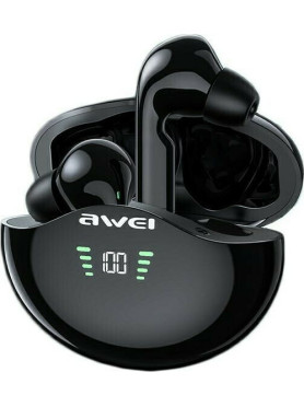 Awei T12P In-ear Bluetooth Handsfree Ακουστικά με Αντοχή στον Ιδρώτα και Θήκη Φόρτισης Μαύρα