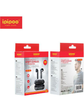Ipipoo TP-16 Earbud Bluetooth Handsfree Ακουστικά με Θήκη Φόρτισης Μαύρα