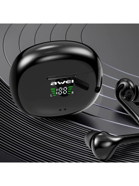 Awei T15P In-ear Bluetooth Handsfree Ακουστικά με Θήκη Φόρτισης Μαύρα