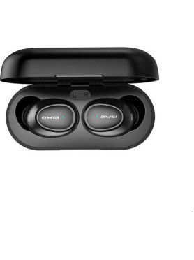 Awei T16 In-ear Bluetooth Handsfree Ακουστικά με Αντοχή στον Ιδρώτα και Θήκη Φόρτισης Μαύρα