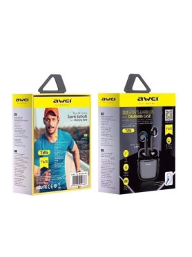 Awei T26 Earbud Bluetooth Handsfree Ακουστικά με Θήκη Φόρτισης Μαύρα