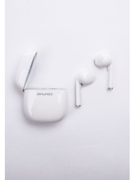 Awei T28 In-ear Bluetooth Handsfree Ακουστικά με Αντοχή στον Ιδρώτα και Θήκη Φόρτισης Λευκά