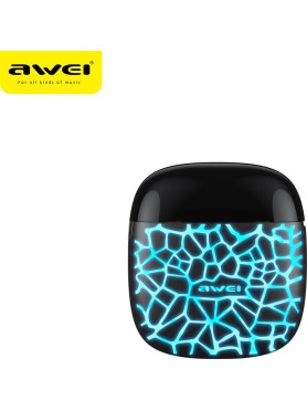 Awei T28 Pro Earbud Bluetooth Handsfree Ακουστικά με Θήκη Φόρτισης Ice Crack Blue