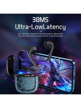 Awei T28 Pro Earbud Bluetooth Handsfree Ακουστικά με Θήκη Φόρτισης Ice Crack Blue