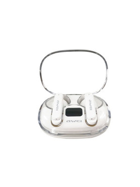 Awei T86 In-ear Bluetooth Handsfree Ακουστικά με Θήκη Φόρτισης Λευκά