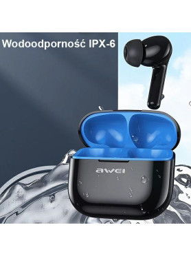 Awei T1 Pro In-ear Bluetooth Handsfree Ακουστικά με Αντοχή στον Ιδρώτα και Θήκη Φόρτισης Μαύρα