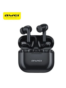 Awei T1 Pro In-ear Bluetooth Handsfree Ακουστικά με Αντοχή στον Ιδρώτα και Θήκη Φόρτισης Μαύρα