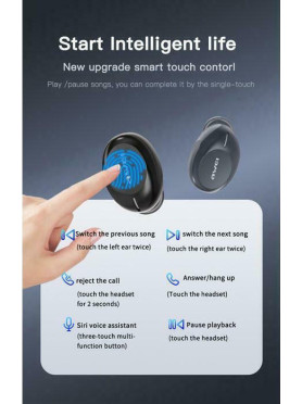 Awei T20 In-ear Bluetooth Handsfree Ακουστικά με Αντοχή στον Ιδρώτα και Θήκη Φόρτισης Μαύρα
