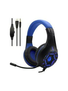 Komc Over Ear Gaming Headset με σύνδεση 3.5mm Μπλε