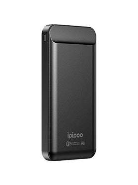 Ipipoo LP-26 Power Bank 10000mAh με 2 Θύρες USB-A και Θύρα USB-C Quick Charge 3.0 Μαύρο