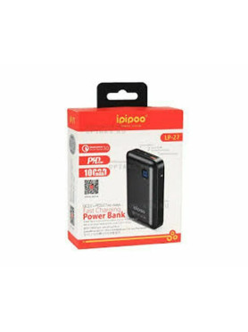 Ipipoo LP-27 Power Bank 10000mAh 18W με 2 Θύρες USB-A Μαύρο