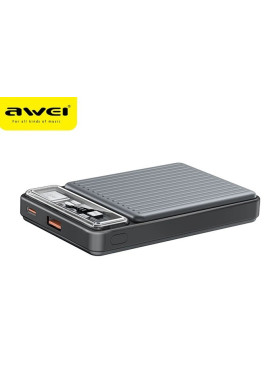 Awei P17K Power Bank 10000mAh 22.5W με Θύρα USB-A και Θύρα USB-C Γκρι