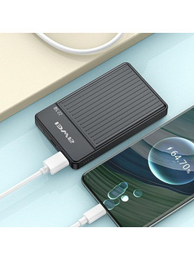 Awei P33K Power Bank 10000mAh με Θύρα USB-A και Θύρα USB-C Μαύρο
