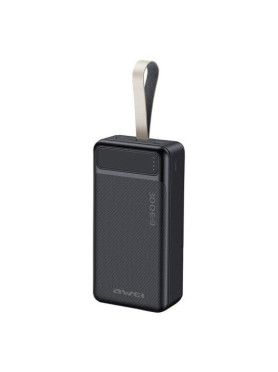 Awei P7K Power Bank 30000mAh με 2 Θύρες USB-A και Θύρα USB-C Μαύρο