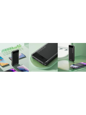 Awei P37K Power Bank 10000mAh με 2 Θύρες USB-A και Θύρα USB-C Μαύρο