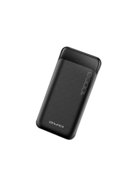 Awei P37K Power Bank 10000mAh με 2 Θύρες USB-A και Θύρα USB-C Μαύρο