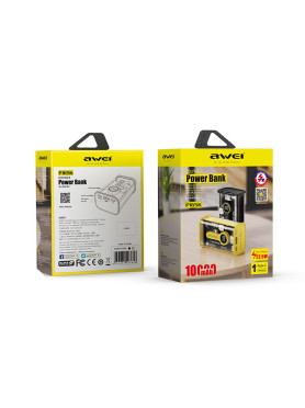 Awei P165K Power Bank 10000mAh 22.5W με Θύρα USB-A και Θύρα USB-C Power Delivery Μαύρο