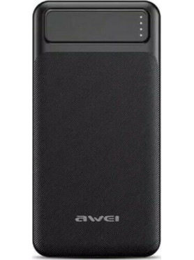 Awei P5K Power Bank 10000mAh με 2 Θύρες USB-A Μαύρο