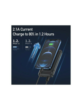 Awei P5K Power Bank 10000mAh με 2 Θύρες USB-A Μαύρο