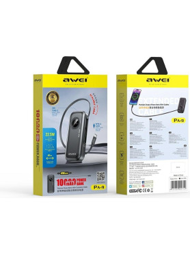 Awei PA-9 Power Bank 10000mAh 22.5W Μαύρο