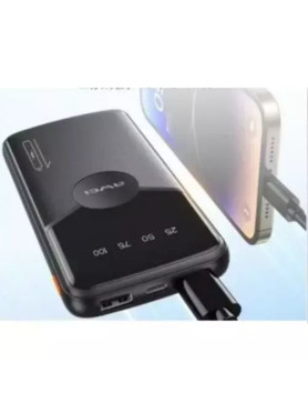 Awei P32K Power Bank 10000mAh με 2 Θύρες USB-A και Θύρα USB-C Μαύρο