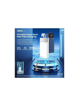 Remax RPP-561 Power Bank 20000mAh με 2 Θύρες USB-A Power Delivery Λευκό
