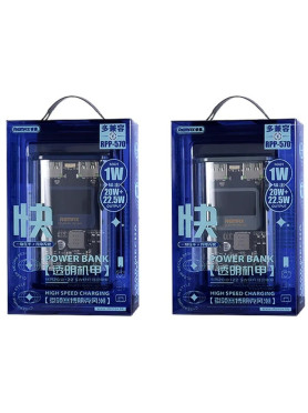Remax RPP-570 Power Bank 10000mAh 22.5W με 2 Θύρες USB-A και Θύρα USB-C Power Delivery Γκρι
