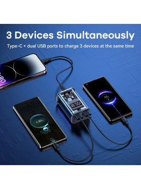 Remax RPP-570 Power Bank 10000mAh 22.5W με 2 Θύρες USB-A και Θύρα USB-C Power Delivery Γκρι