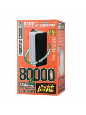 Remax RPP-291 Power Bank 80000mAh 22.5W με 2 Θύρες USB-A και Θύρα USB-C Power Delivery Λευκό