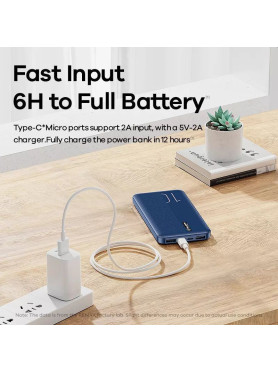 Remax RPP-295 Power Bank 10000mAh με 2 Θύρες USB-A και Θύρα USB-C Λευκό