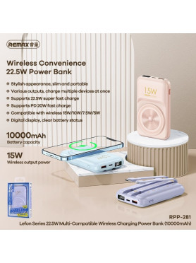 Remax RPP-281 Power Bank 10000mAh 22.5W με Θύρα USB-C Power Delivery Μπλε
