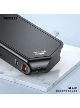 Remax RPP-172 Power Bank 10000mAh 22.5W με Θύρα USB-A και Θύρα USB-C Μαύρο