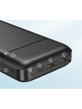 Remax RPP-166 Power Bank 20000mAh με 2 Θύρες USB-A Μαύρο