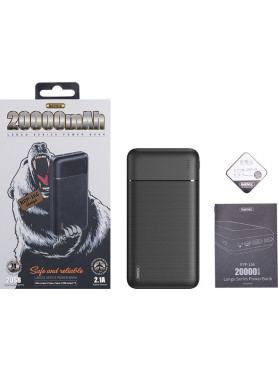 Remax RPP-166 Power Bank 20000mAh με 2 Θύρες USB-A Μαύρο