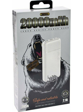 Remax RPP-166 Power Bank 20000mAh με 2 Θύρες USB-A Λευκό