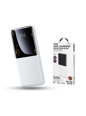 Remax RPP-622 Power Bank 10000mAh με 2 Θύρες USB-A και Θύρα USB-C Power Delivery Μωβ