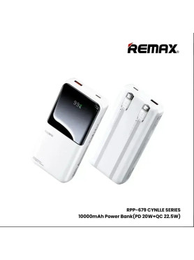 Remax RPP-679 Power Bank 10000mAh 22.5W με Θύρα USB-A και Θύρα USB-C Λευκό