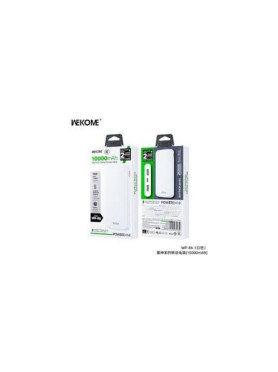 WK WP-86 Raython Series Power Bank 10000mAh με 2 Θύρες USB-A και Θύρα USB-C Λευκό