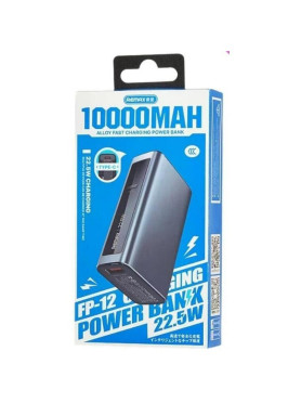 Remax FP-12 Power Bank 10000mAh 20W με Θύρα USB-A και Θύρα USB-C Power Delivery Μαύρο