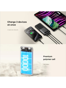 Remax RPP-71 Piloteer Series Power Bank 10000mAh 22.5W με 2 Θύρες USB-A και Θύρα USB-C Power Delivery / Quick Charge 3.0 Μαύρο