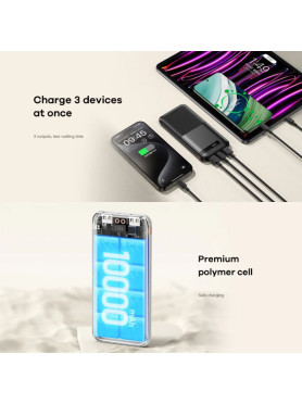 Remax RPP-71 Piloteer Series Power Bank 10000mAh 22.5W με 2 Θύρες USB-A και Θύρα USB-C Power Delivery / Quick Charge 3.0 Λευκό