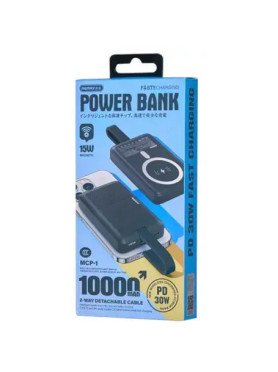 Remax MCP-1 Power Bank 10000mAh 30W με Θύρα USB-A και 2 Θύρες USB-C Power Delivery Μαύρο