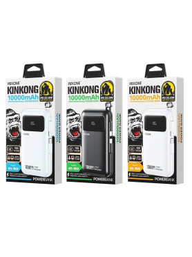 WK AS-169 Power Bank 10000mAh 22.5W με Θύρα USB-A και Θύρα USB-C Λευκό
