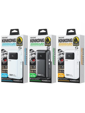 WK AS-170 Power Bank 20000mAh 22.5W με Θύρα USB-A και Θύρα USB-C Λευκό
