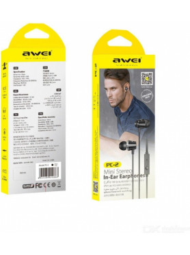 Awei PC-2 In-ear Handsfree με Βύσμα 3.5mm Μαύρο