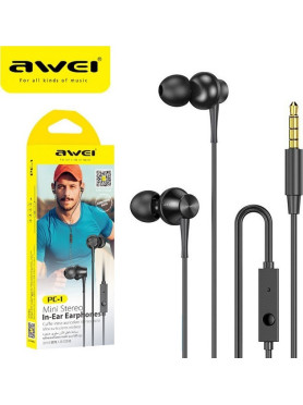 Awei PC-1 In-ear Handsfree με Βύσμα 3.5mm Μαύρο