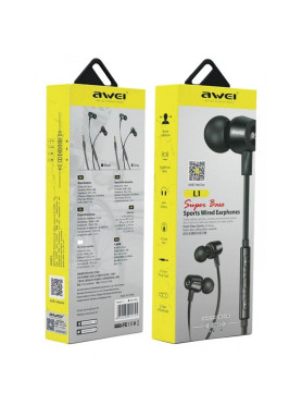 Awei L1 In-ear Handsfree Ακουστικά με Βύσμα 3.5mm Μαύρο