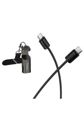 Hoco X126 Καλώδιο Φόρτισης Type-c Type-c 3 1 Pd 60w Λουράκι Μαύρο