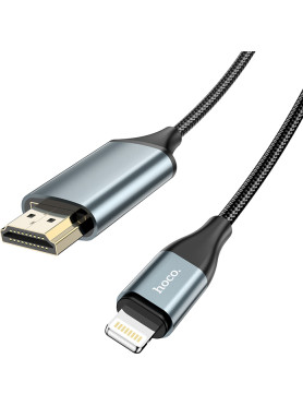 Hoco UA15 HDMI 1.4 High Speed 1080p 120Hz Braided Cable HDMI male - Lightning male 2m Μαύρο